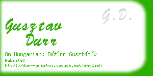 gusztav durr business card